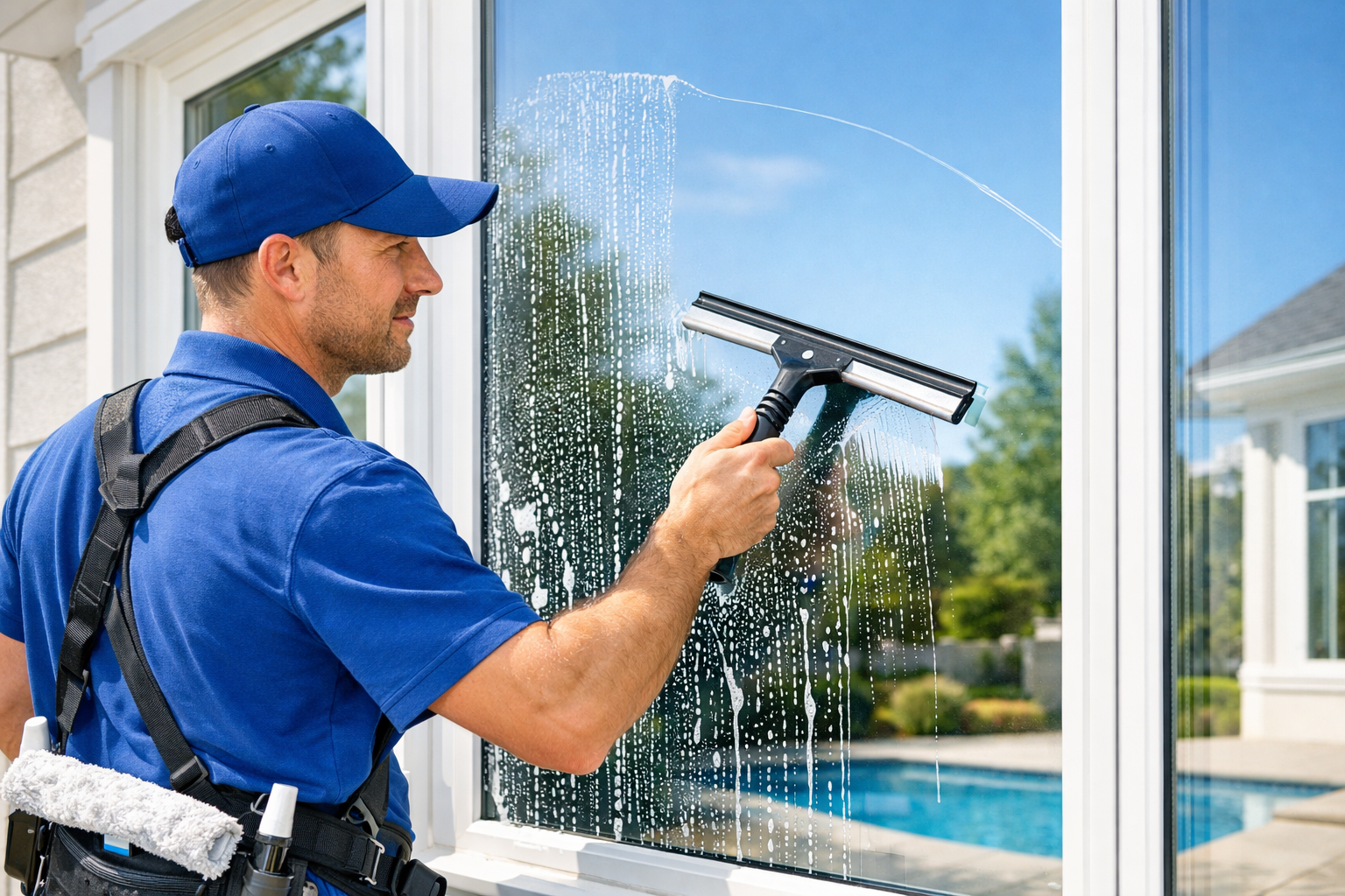 Full service exterior window washing from BK's Window Care.