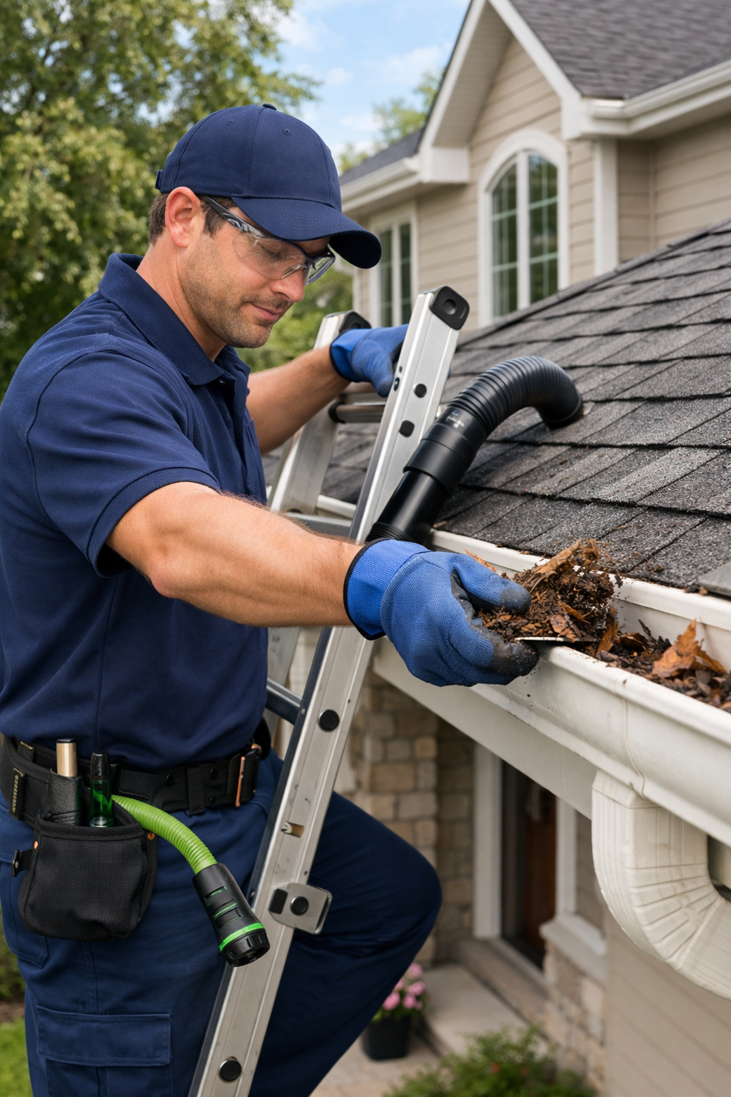 Gutter cleaning service from BK's Window Care.