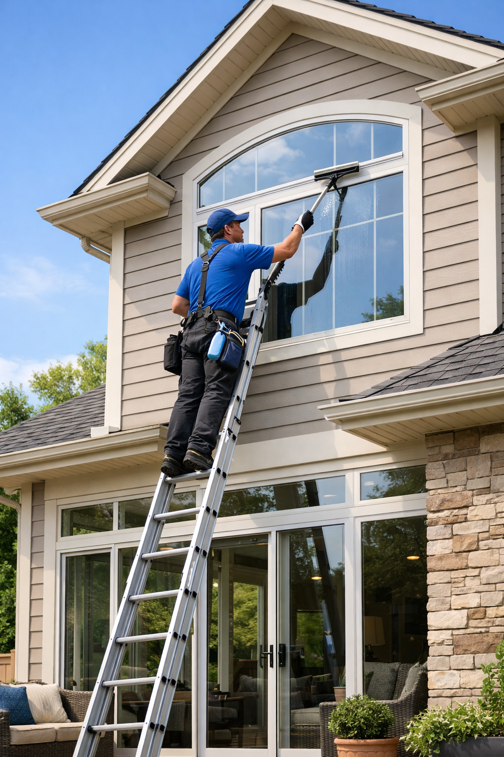 Exterior window cleaning from BK's Window Care.