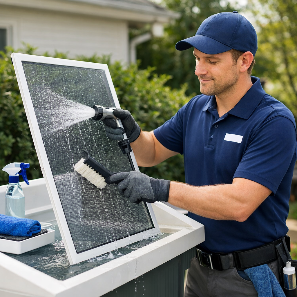 Screen washing service from BK's Window Care.
